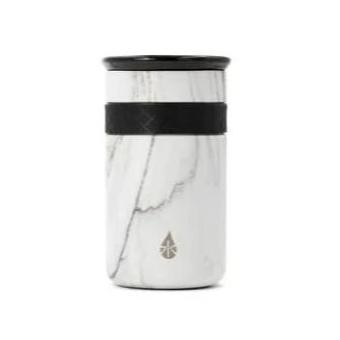 12 oz White Marble Tumbler with ceramic lid - TheArtsyBox