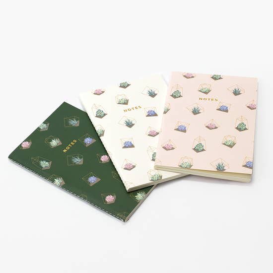 Set of 3 - Mini Terrarium Pattern Notebook - TheArtsyBox