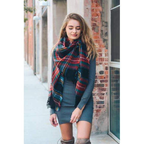 Classic Plaid Blanket Scarf - TheArtsyBox