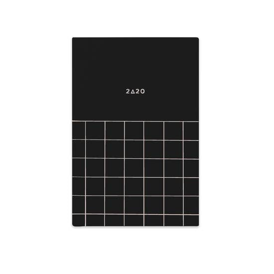 12M 2020 Midnight Black Fabric Pocket Planner - TheArtsyBox