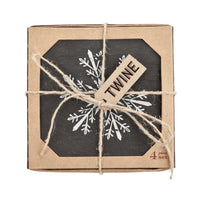 Rustic Holiday Snowflake Slate Coasters - TheArtsyBox