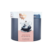 Addison Blue and Pink Abstract and Abstract Saucer Tea for One - TheArtsyBox