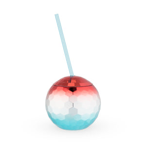 Red White and Blue Disco Ball Tumbler - TheArtsyBox