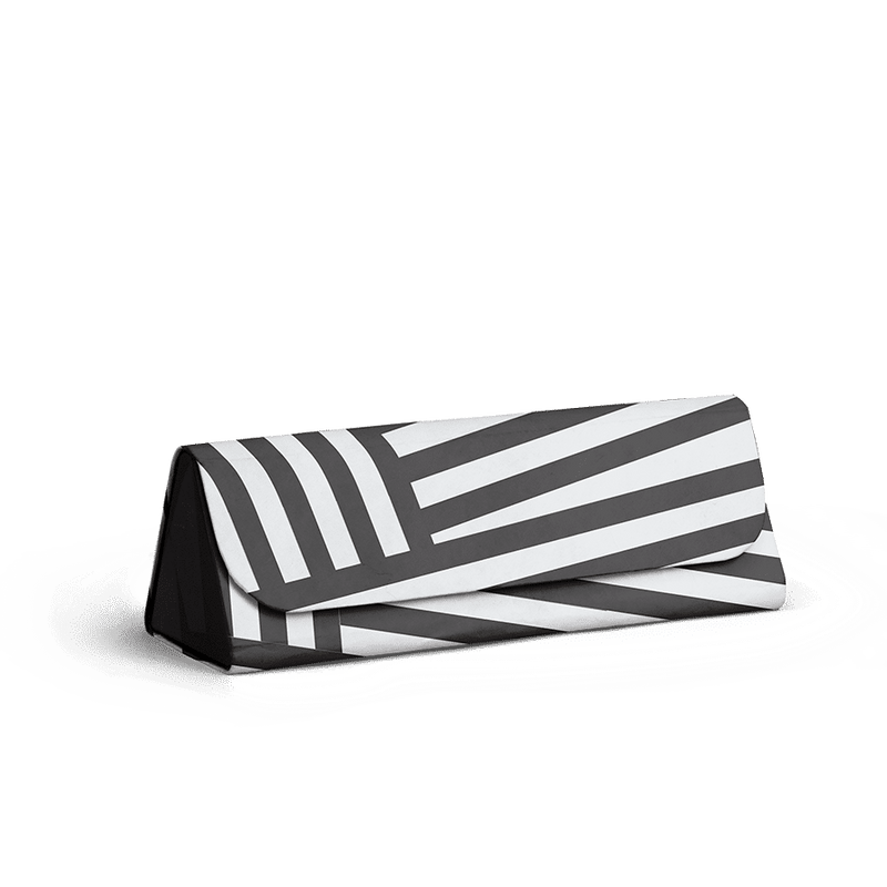 Black Stripes - Foldaway Slim Eyewear/Sunglass Case - TheArtsyBox