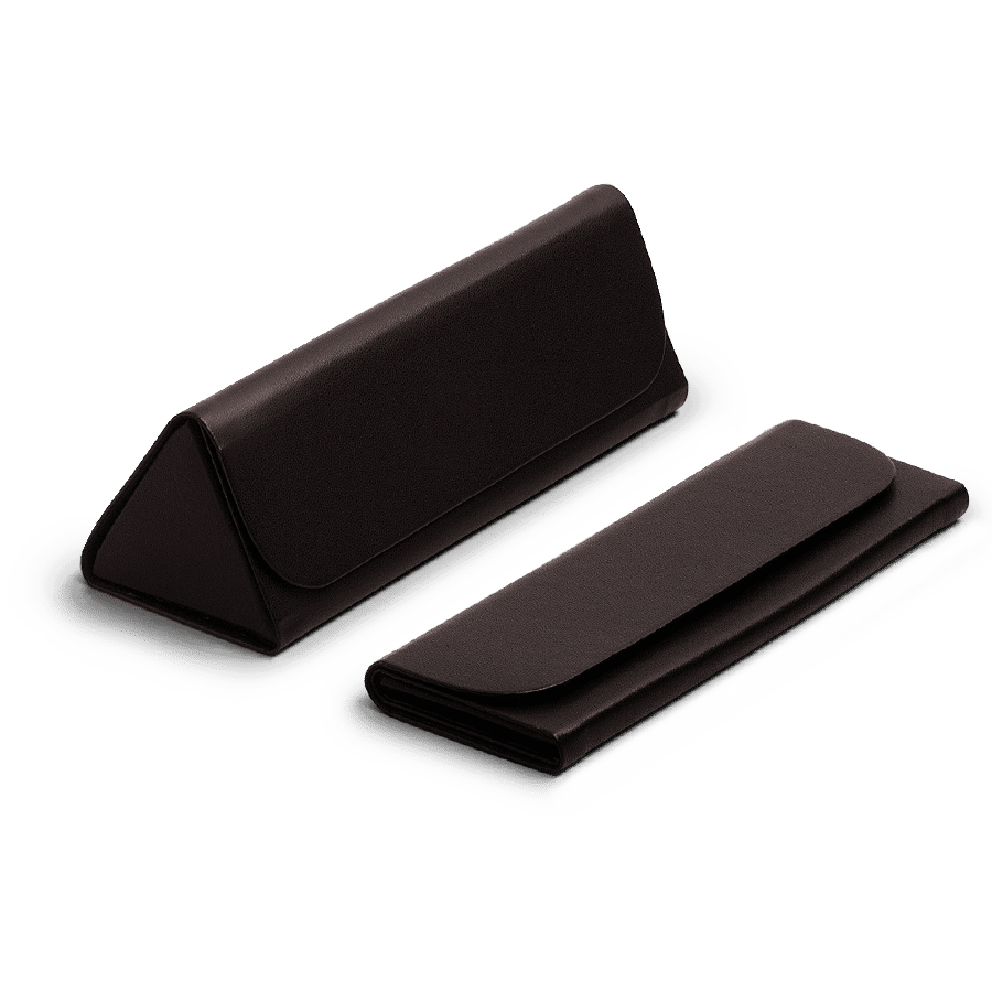 Dark Brown Faux Leather Foldaway Slim Eyewear/Sunglass Case - TheArtsyBox