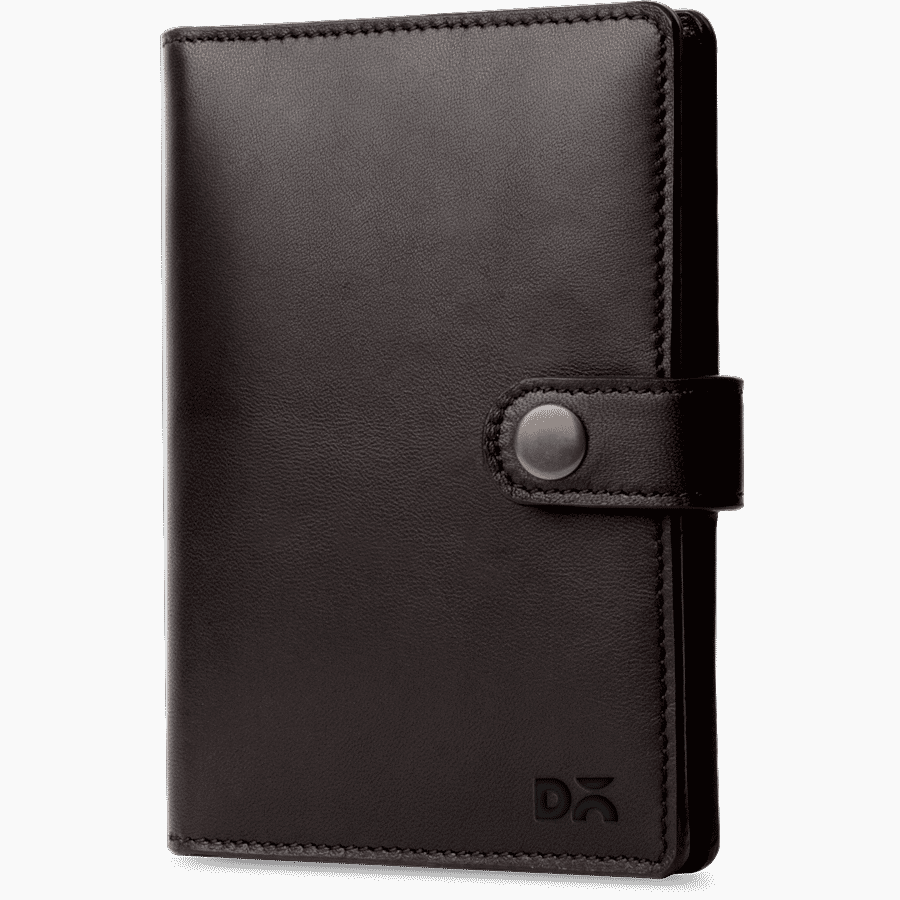 Dark Brown Leather Compact Passport Wallet - TheArtsyBox