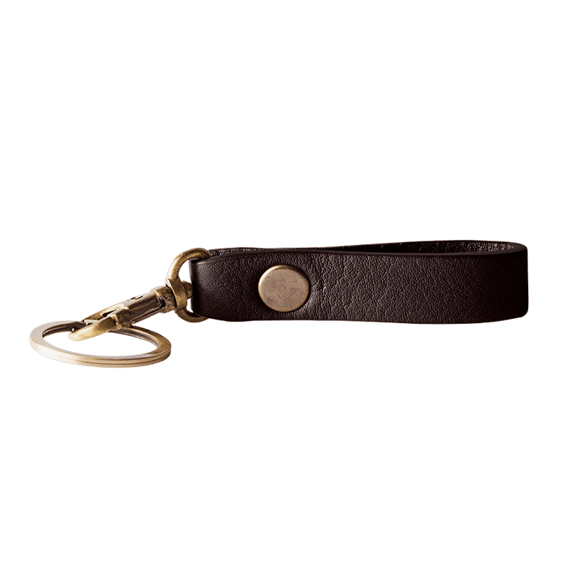 Dark Brown Real Leather Keychain - TheArtsyBox