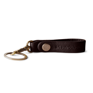 Dark Brown Real Leather Keychain - TheArtsyBox