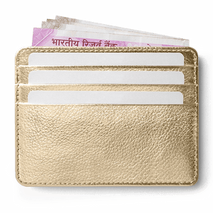 Gold Metallic Skinny Fit Card Wallet - TheArtsyBox