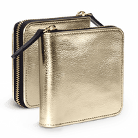 Gold Metallic Zip Wallet - TheArtsyBox