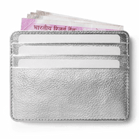Silver Metallic Skinny Fit Card Wallet - TheArtsyBox
