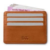 Tan Leather Skinny Fit Card Wallet - TheArtsyBox
