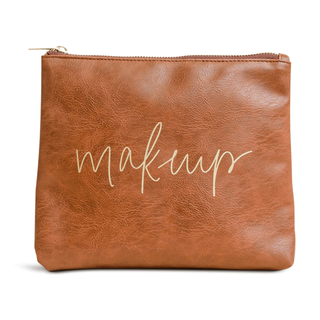 faux leather makeup bag