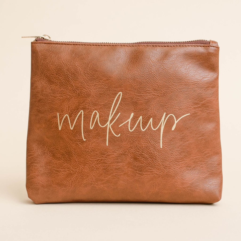 MAKEUP-Faux leather makeup bag
