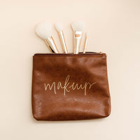 MAKEUP-Faux leather makeup bag
