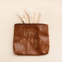 BON VOYAGE-Faux leather makeup bag