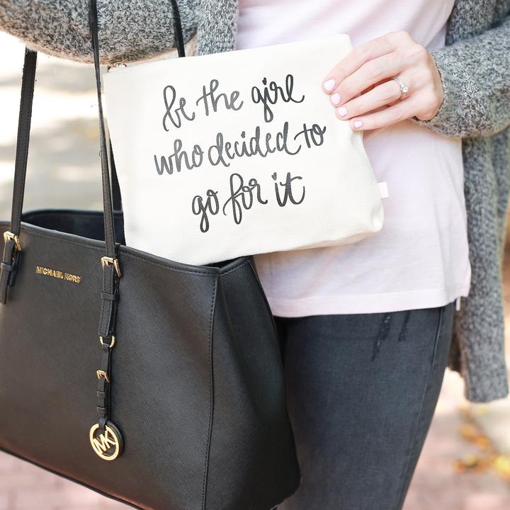 Be the girl who decided to go for it Make up bag - TheArtsyBox