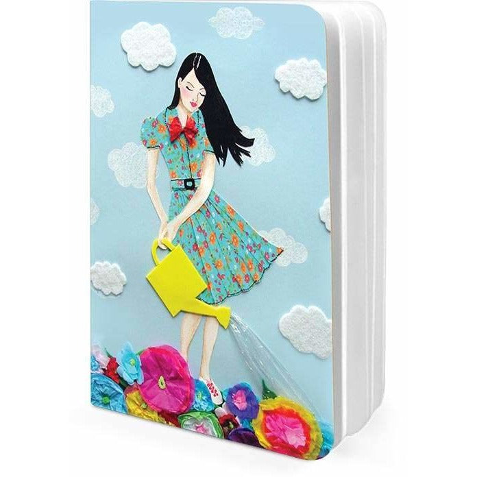 Girl In Flowerland A5 Notebook Plain - TheArtsyBox