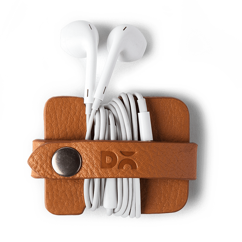 Tan Mini Leather Cable Wrap - TheArtsyBox