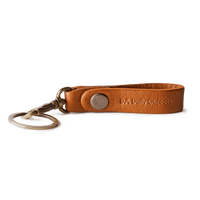 Tan Real Leather Keychain - TheArtsyBox