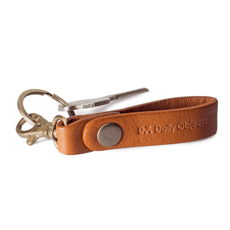 Tan Real Leather Keychain - TheArtsyBox