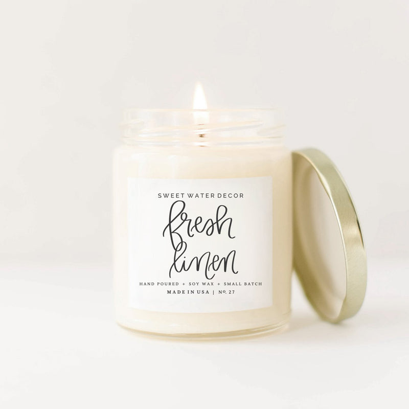 Fresh Linen Soy Candle -16oz - TheArtsyBox