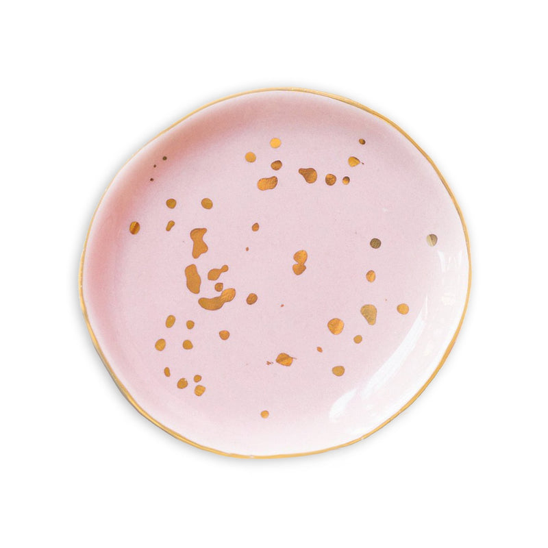 Pink and Gold Speckled Jewelry Dish - TheArtsyBox